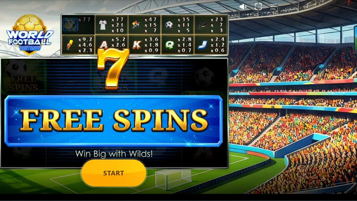 Giao diện sân vận động của slot World Football Fortunes