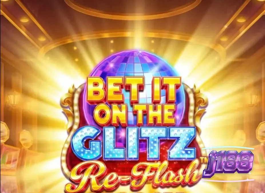 Giao diện rực rỡ của trò chơi slot Bet It on the Glitz Re-Flash với các biểu tượng đá quý và ánh sáng neon.